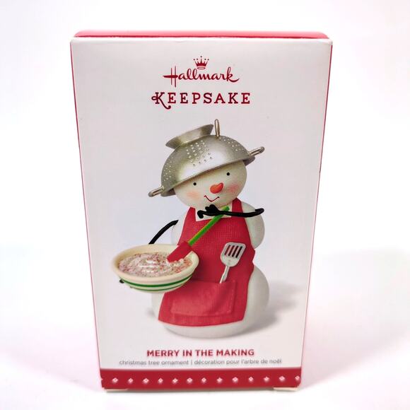 Hallmark Keepsake Ornament 2015 Merry in the Making Snowman Baking Baker Apron - Picture 1 of 6